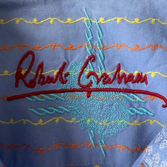 Robert Graham Mens Button Up Sz M Contrast Cuff Long Sleeve Collared‎ - Picture 4 of 12